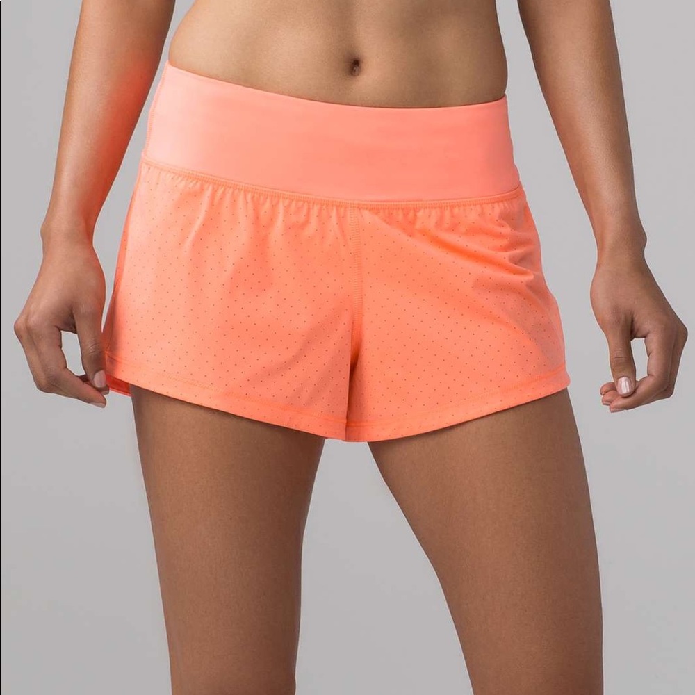Lululemon Neon Final Lap shorts